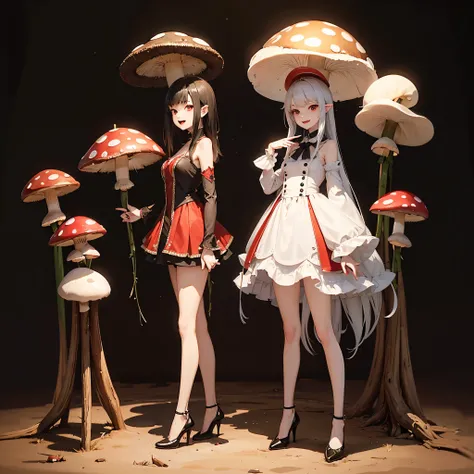 Mushroom,Sharp Fangs,One person,Full Body,View your viewers,Standing posture