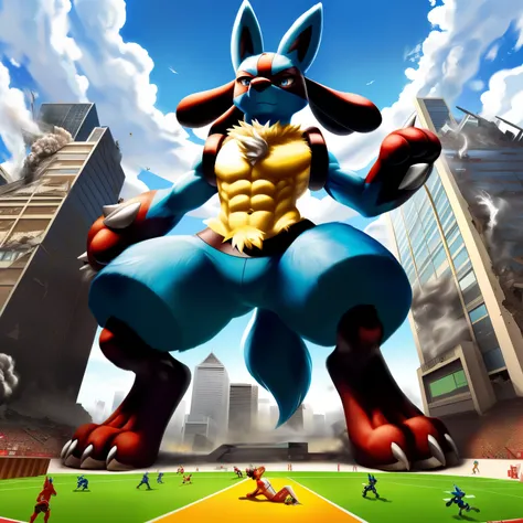 (masterpiece. official art. 8k. best quality. detailed full body. full body.)

(situation 1 : dominating lucario. focus giant lu...