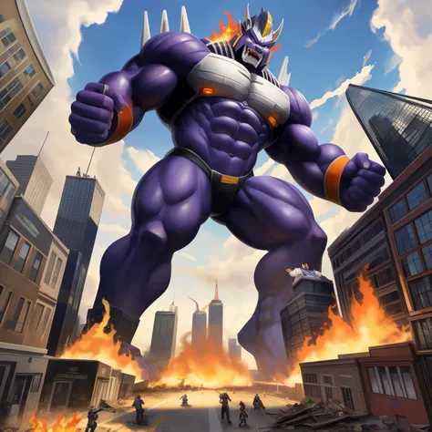 (masterpiece. official art. 8k. best quality. detailed full body. full body.)

(situation 1 : dominating Megatron. GIANT Megatron is fiercely stomping the CITY. macro. stomp. emphasizing the immense size. giant art. He is much bigger than a skyscraper. Gig...