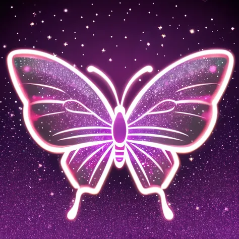 purple butterfly with sparkling glitter wings and wings on a pink background, butterfly, purple sparkles, butterfly lighting, pink and purple, glowing butterflies, purple and pink, magenta lighting. fantasy, glowing purple, with beautiful wings, glittering...