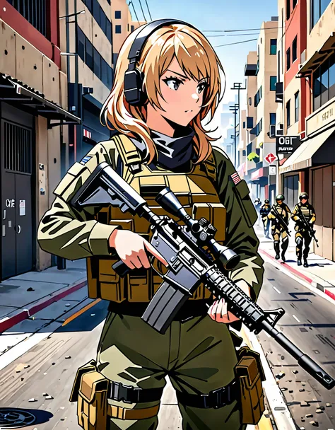 (masterpiece), (best quality), (high res), 8k, doll, solo focus, detailed, there is a woman in a military uniform holding a gun, quiet from metal gear solid, quiet from metal gear solid v, m4 sopmod ii girls frontline, ready for combat, soldier girl, mecha...