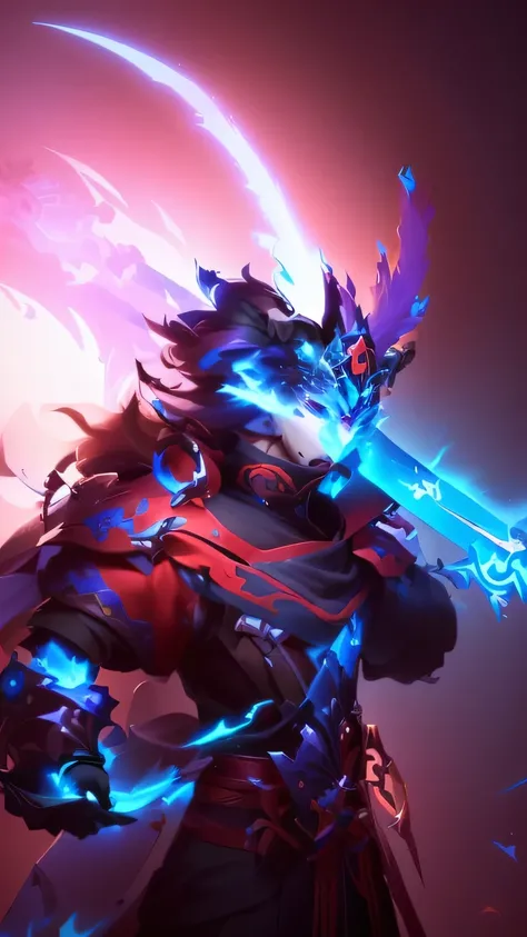 a close up of a person with a sword and a light, style of duelyst, 8 k hd wallpaperjpeg artifact, 8k hd wallpaperjpeg artifact, onmyoji detailed art, heroes of the storm splash art, inspired by Huang Shen, character splash art, darksiders style, onmyoji, i...