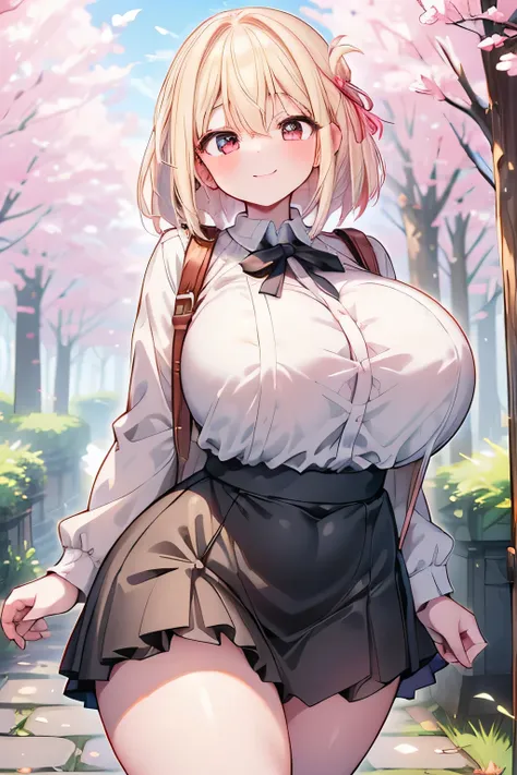 hentai、high resolution、fantasy、sleepy smile、cobblestone road in the deep forest、a busty gal with a sense of weight showing off h...