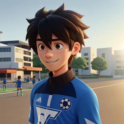 a close up of a person standing on a road near a street, young anime man, okata kazuto, male anime character, official anime still, official art, in the anime film, fukaya yuichiro, hana yata, anime handsome man, official anime artwork, todays featured ani...