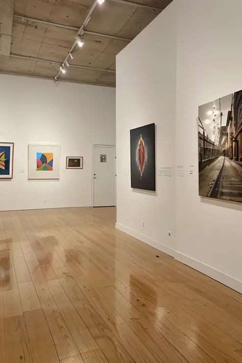 An empty art exhibition with only one picture