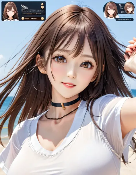 ((live-action, photograph)),  RPG style character status screen with young female name [number.003Mirei♀18]Displayed prominently at the top of the screen. The interface is designed in RPG game style, Three Views, Front View, Rear and side view, Simple Back...