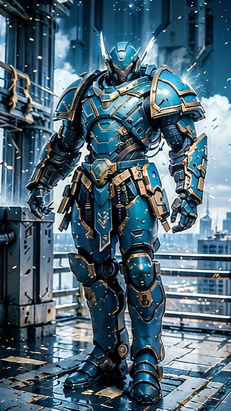 (masterpiece:1.5, best quality:1.5, extremely delicate:1.5), ((male:1.5)), a man wearing a full-face helmet, a biotech armored combat suit, green eyes, (a composite layered chest armor), fully enclosed shoulder guards, matching arm and leg guards, a belt o...