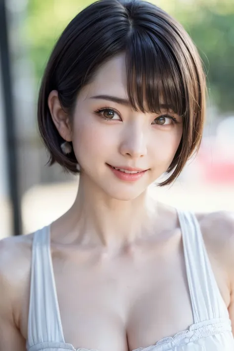 (software:1.8、masterpiece, Best Quality),1 person, Alone, hyper Realistic, Realistic,Realistic, Looking at the audience, Light brown eyes:1.4,Brunette Short Bob Hair with highly detailed shiny hair, Brightly colored winter clothes, relax:1.4), Outdoor, Mou...