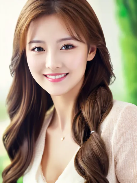 ((highest quality)), ((masterpiece)), (detailed), Head to waist angle、Perfect Face、Perfect body、Light brown hair、Beautiful Skin、A beautiful Russian and Korean woman、(masterpiece:1.3), (8k, Photorealistic, Raw photo, Best image quality: 1.4), (Random Hairst...