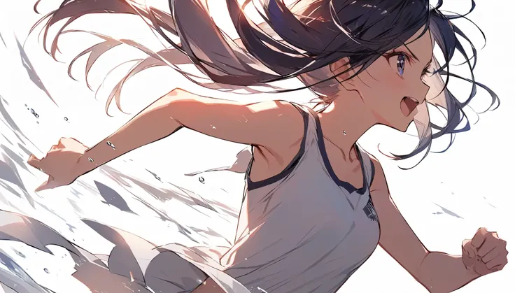 Plain background、White background、Running Girl