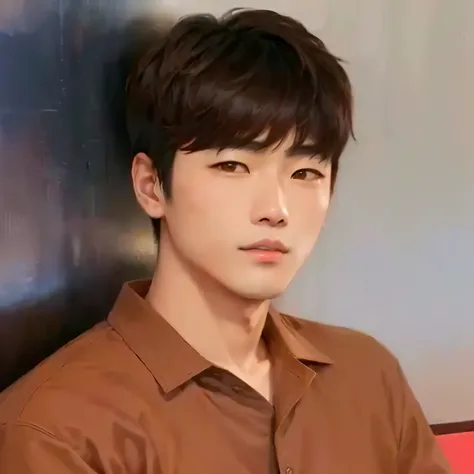 arafed asian man with brown shirt sitting in front of a wall, jung jaehyun, hyung tae, shin jeongho, headshot profile picture, taejune kim, jinyoung shin, hyung tae kim, jungkook, kim doyoung, hong june hyung, seseon yoon, jimin, hyung - tae kim, hyung-tae...