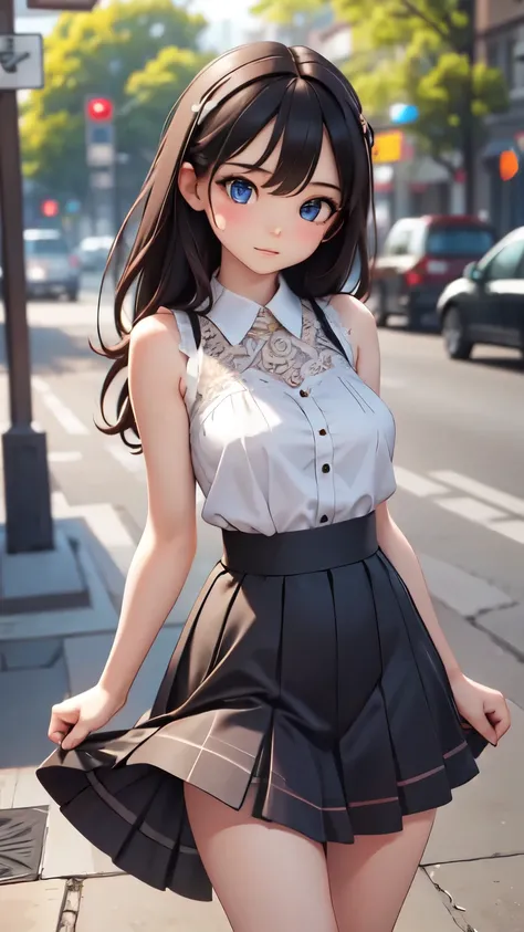 ((sfw: 1.4)),((detailed face, professional photography)), ((sfw, lace queen, grid girl, skirt, sleeveless, 1 Girl)), Ultra High Resolution, (Realistic: 1.4), RAW Photo, Best Quality, (Photorealistic Stick), Focus, Soft Light, (( (young face))), (surface),...