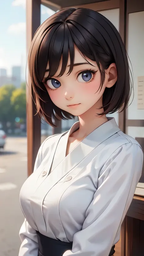 ((sfw: 1.4)), ((detailed face, professional photography)), ((sfw, office lady, suit, extra short hair, sidelocks-hair, 1 Girl)), Ultra High Resolution, (Realistic: 1.4), RAW Photo, Best Quality, (Photorealistic Stick), Focus, Soft Light, (()), ((Japanese)...