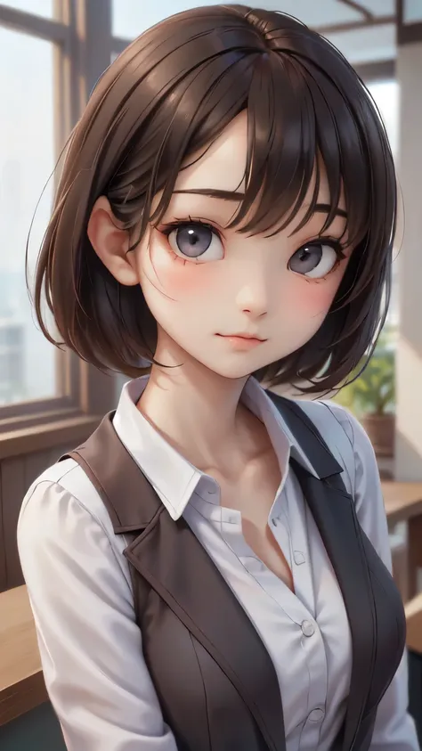 ((sfw: 1.4)), ((detailed face,  professional photography)), ((sfw, office lady, suit, extra short hair, sidelocks-hair, 1 Girl)), Ultra High Resolution, (Realistic: 1.4), RAW Photo, Best Quality, (Photorealistic Stick), Focus, Soft Light, (()), ((Japanese)...