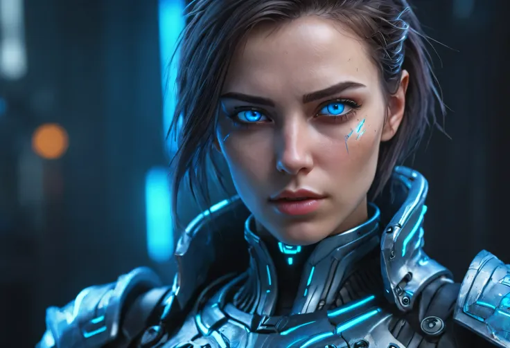 woman&#39;s face powerful armor, sharp look,
frost, calls, perfect details, (the best quality, 4k,
high resolution, masterpiece:...