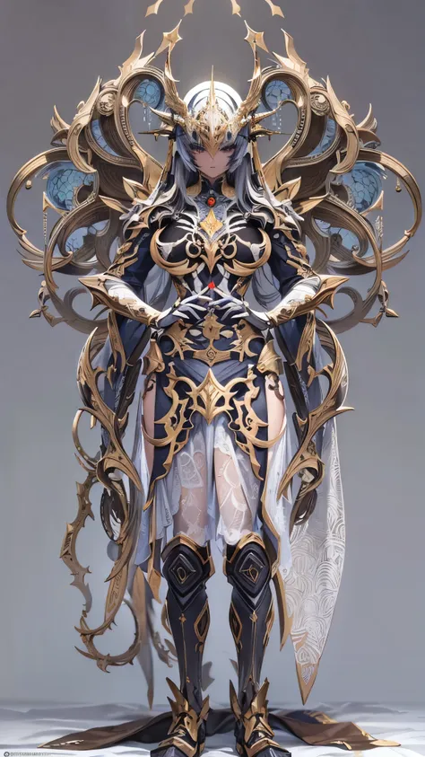 ((Best Quality)),(Ultra-high resolution),(Super detailed),(Detailed Description),((The best CG)),(masterpiece),Highly detailed art,(Art with precise detail:1.5), A female android lifeform with an exoskeleton resembling twisted vines and roots., Biomechanic...