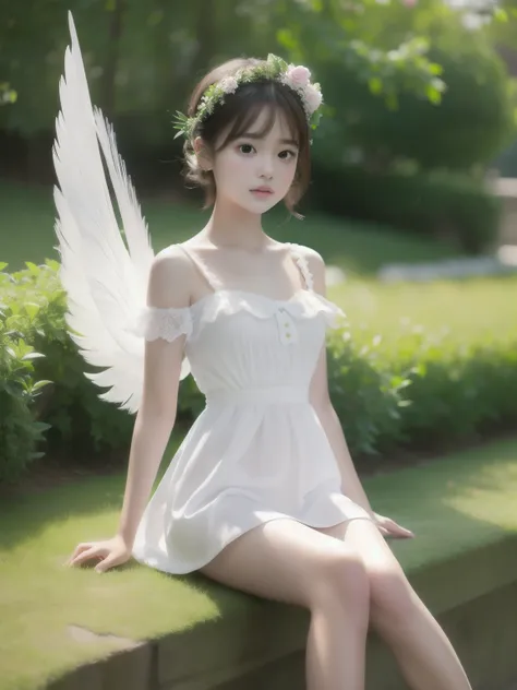 Highest quality、super beautiful、Masterpiece、Reincarnation of an Angel､Berry Shortcut、Fair skin､Petite、White Haregg Teddy､Bare legs、