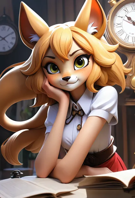 doujinshi cover_page, highres, top quality, best quality, paid reward available, unparalleled masterpiece, perfect artwork, absurdres, High-quality illustrations, super high resolution, detailed background, perfect anatomy(1girl, kemono, furry anthro, fear...