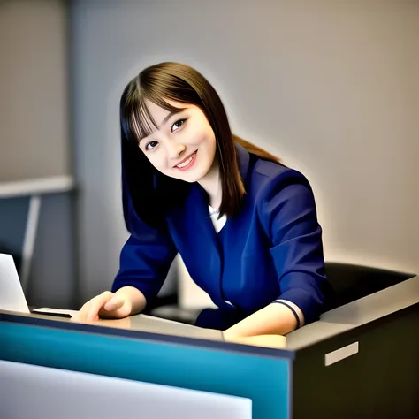 (highest quality, masterpiece: 1.6), (Beautiful office receptionist, receptionist like fashion model)