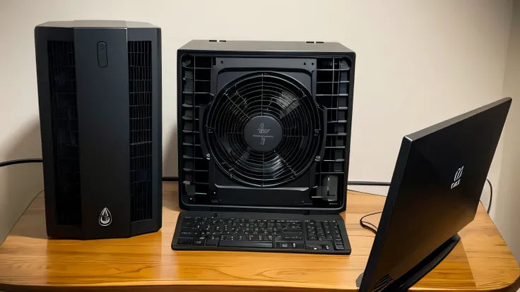 There is a computer radiator on the table