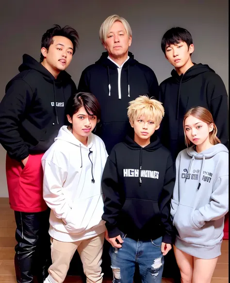 Kyohei Funayama　Daisei Miyagawa　Kyoya Honda　Sakurada Street　Ren Hiramoto　　Grey sweatshirt　erection　Oversized black hoodie　Yarisa　Three good friends　Blonde　Black Hair　Handsome　Alluring　Facial national treasure　　Yokohama Ryusei　Hip Shaking Dance　Hip Hop　cool...