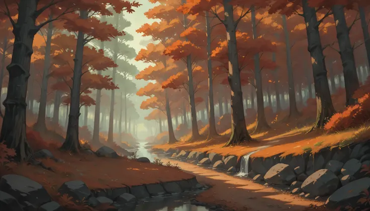 Cozy Deep forest autumn ,fall , Lofi Cozy wallpaper