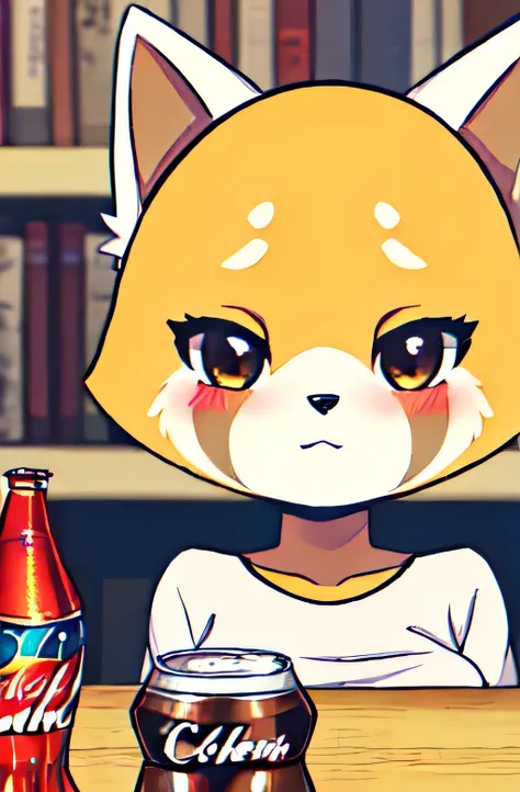 retsuko, animal ears,body fur,cola,
(the best quality, masterpiece, raw photo,ultra-decouped:1.2), girl is hypnotized by her boy...