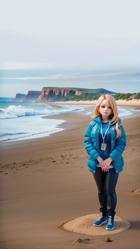 woman standing on a beach with a view of the ocean, the ocean in the background, ocean in the background, coast as the background, dunes in the background, standing at the beach, profile image, photo taken in 2 0 2 0, the sea in the background, on the coas...