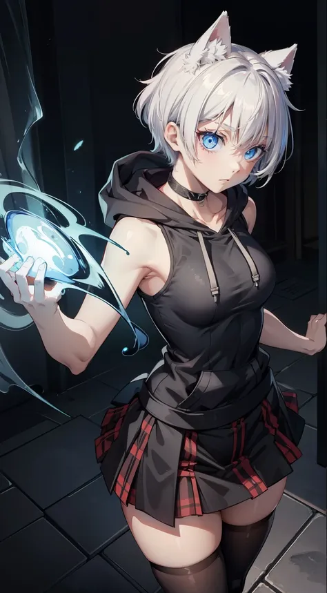 (masterpiece), (best quality), (High quality), high resolution, perfect anatomy BREAK expressive eyes, perfect face, 1girl, grey cat ears: 1.5, medium hair, grey hair, pixie cut, BREAK, (big eyes, perfect eyes), ((blue eyes:1.2)), (glowing eyes:1.2), thick...