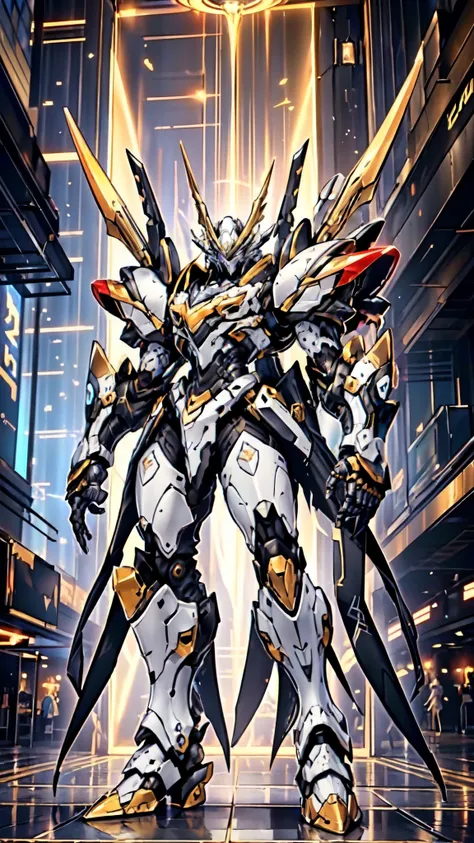 (masterpiece:1.5, best quality:1.5, extremely delicate:1.5), (male:1.5), humanoid mecha, fully enclosed shoulder guards, matchin...