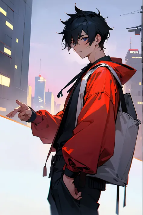 male, city background, street clothes