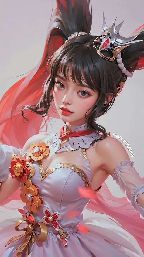 a close up of a 2 girls  , black hair , big booobs ,  shadowbringers cinematic, 4 k detail fantasy, a beautiful fantasy empress, game cg, xianxia fantasy, xianxia hero, 2. 5 d cgi anime fantasy artwork, cinematic goddess close shot, ruan jia and artgerm, w...