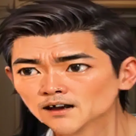 a close up of a person with a surprised look on their face, rick dai, fanart, ross tan, avatar image, inspired by Ding Yunpeng, thawan duchanee, ramil sunga, inspired by Ding Guanpeng, inspired by Ryuzaburo Umehara, satoshi, meme, realistic. cheng yi, kevi...