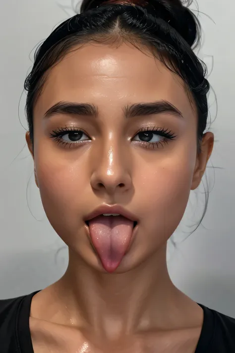 Taylor Hill、High resolution realistic photos,8k,Realistic skin texture,Born々New People々,1 girl,Tabletop,,Awards - Winning Photos, Very detailed, Keep your eyes clearly focused, Nose and mouth,Face Focus, Extreme close up of face、Woman with open mouth and c...