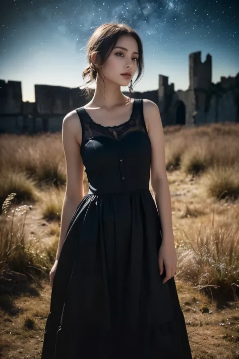 1 girl, (She is wearing a gothic black dress..:1.2), Very beautiful Japanese idol portraits(RAW Photo Best Quality), (Realistic, Realistic:1.4), (masterpiece), 
So delicate and beautiful, Very detailed, 2k wallpaper, wonderful, finely, Very detailed CG Uni...