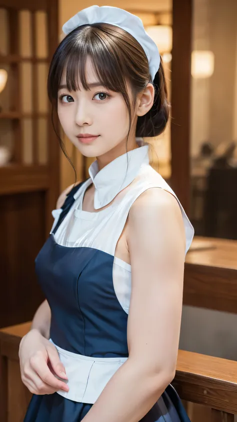 (8k, RAW Photos,highest quality, High resolution:1.1), (Ultra-realistic:1.4),(Realistic, Realistic:1.3),The Beauty of Japan、((Upper Body:1.3)),Maid Cafe、((Maid:1.3))