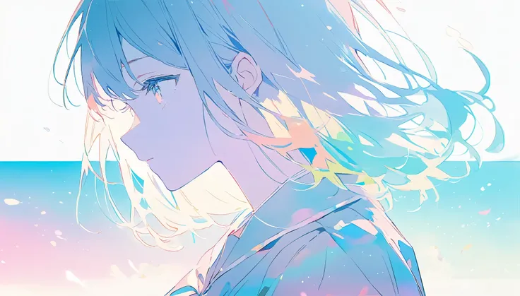 pale colour、double exposure,#SDXL、One Girl,cute、Emphasis on the girl、Colorful use of colors、Stylish style
