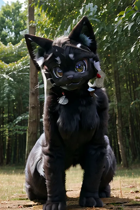 ((best quality)), ((Masterpiece)), ((not human)), dark fantasy, Furry Kisharra, ((non human)), Anthromorph, manga, anime, Natur, open field, ((Furrotica)), ((black fur)), ((kitty)), dark ebony skin, dark ebony, black ebony skin, full body, girl