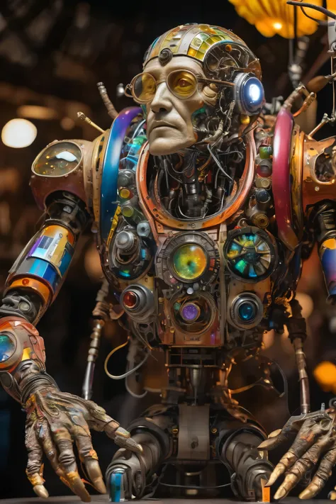 (ultra realistic, colorful, work of art), (an incredible and intricate animatronic display of a splendid cosmic engineer, open air), (intricate image, MANY DETAILS), (amazing lighting, hard shadows, highlights), (colorful, hyper realistic, high quality, hi...