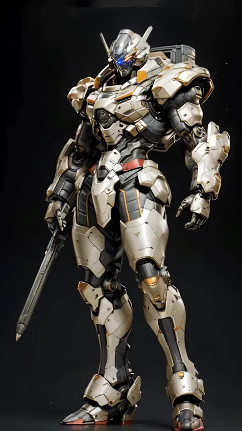 (masterpiece:1.5, best quality:1.5, extremely delicate:1.5), (male:1.5), humanoid mecha, fully enclosed shoulder guards, matchin...