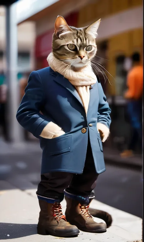 This cat is an incredible urban explorer. He stands and walks in a unique way, similar to a professional walker. Dress in durable work clothes, every step he takes is firm and decisive, as if declaring a challenge to the city. Your boots are your trademark...