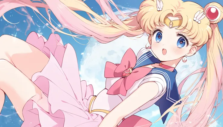 tsukino usagi,sailor moon , pink pastel whimsical