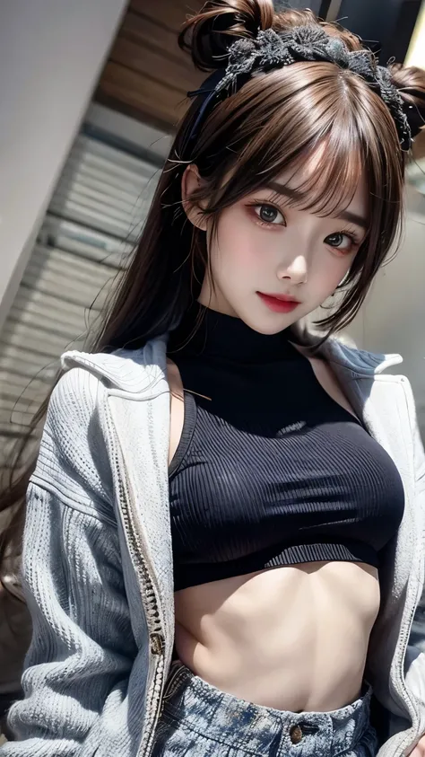 1 girl in、2、F cup breasts、You can see the lower breast，Southern Hemisphere，Lower chest visible、Upper Body、A black-haired one、underwear、beach、Jacket