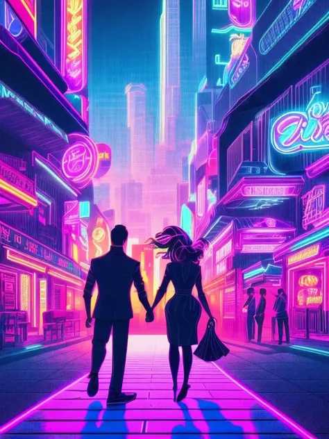 After the Love quarrel, two of us walking a little apart, looked down and stepped. Neon fantasy city at night, Night city landscape at purple neon, Chill and Emo, Retrowave Digital Art Synthwave, Vaporwave aesthetic clearance wallpaper, Retro Vaporwave Wal...