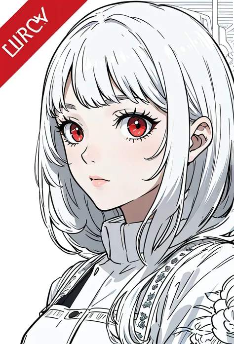 masterpiece, Best Quality, Very detailed, intricate details, High resolution, Official Art, Beautifully detailed face and eyes, High resolutionのイラスト, 8k, Written boundary depth, Bokeh, Alone, One Girl, A girl with white hair and red eyes, Long white hair, ...