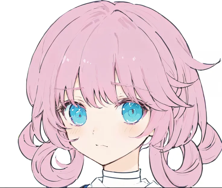 anime girl with pink hair and blue eyes, pink twintail hair and cyan eyes, anime moe artstyle, sayori, flat anime style shading, anime girl named lucy, flat anime style, anime style character, anime character, in an anime style, cute anime face, anime styl...