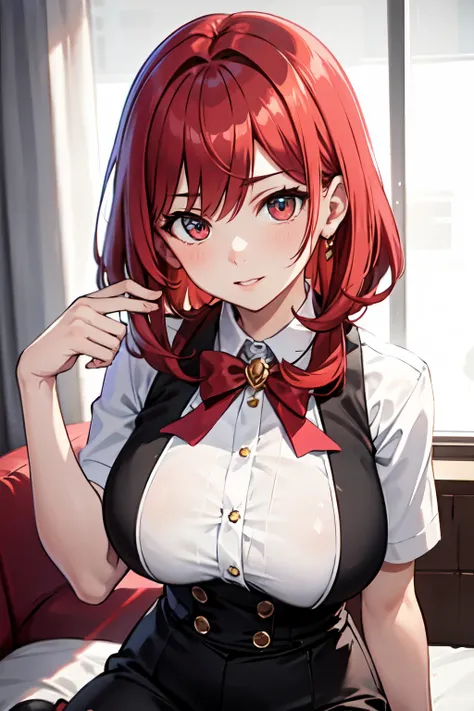 8ｋ,Best Quality,masterpiece, Sharp focus,High school girl，，Red Hair，Lewd