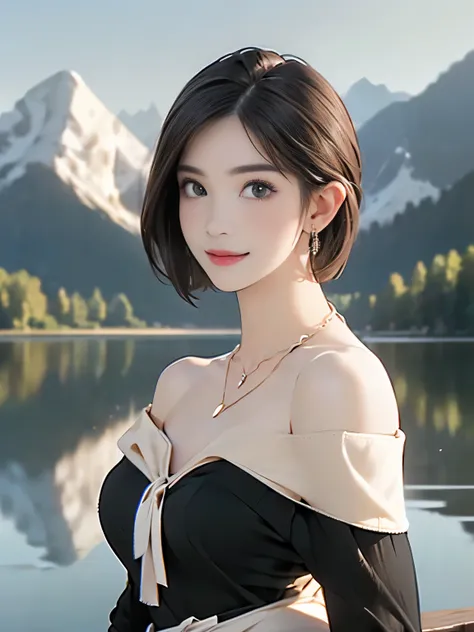 ((((Best Quality))))、(((Ultra-precision CG16K wallpaper)))、(((masterpiece)))、(((Super detailed)))、(((Extreme detail)))、((Mature 2 woman１There are people:1.8))、((Very beautiful Japanese face))、((Oval Face))、((Straight short bob hair:1.6))、(Shiny brown hair)...