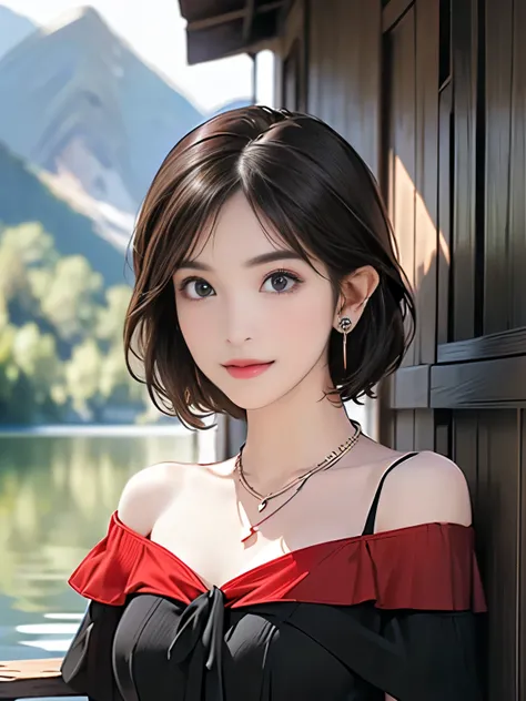 ((((Best Quality))))、(((Ultra-precision CG16K wallpaper)))、(((masterpiece)))、(((Super detailed)))、(((Extreme detail)))、((Mature 2 woman１There are people:1.8))、((Very beautiful Japanese face))、((Oval Face))、((Straight short bob hair:1.6))、(Shiny brown hair)...