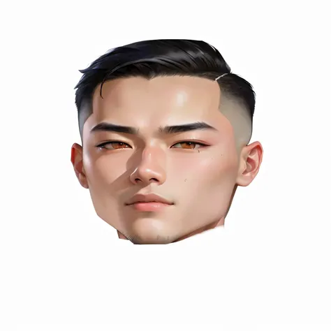 arafed image of a man with a shaved head and a black hair, asian male, detailed face of a asian boy, single realistic face, asian face, inspired by Yanjun Cheng, handsome stunning realistic, realistic detailed face, detailed realistic face, inspired by Rus...